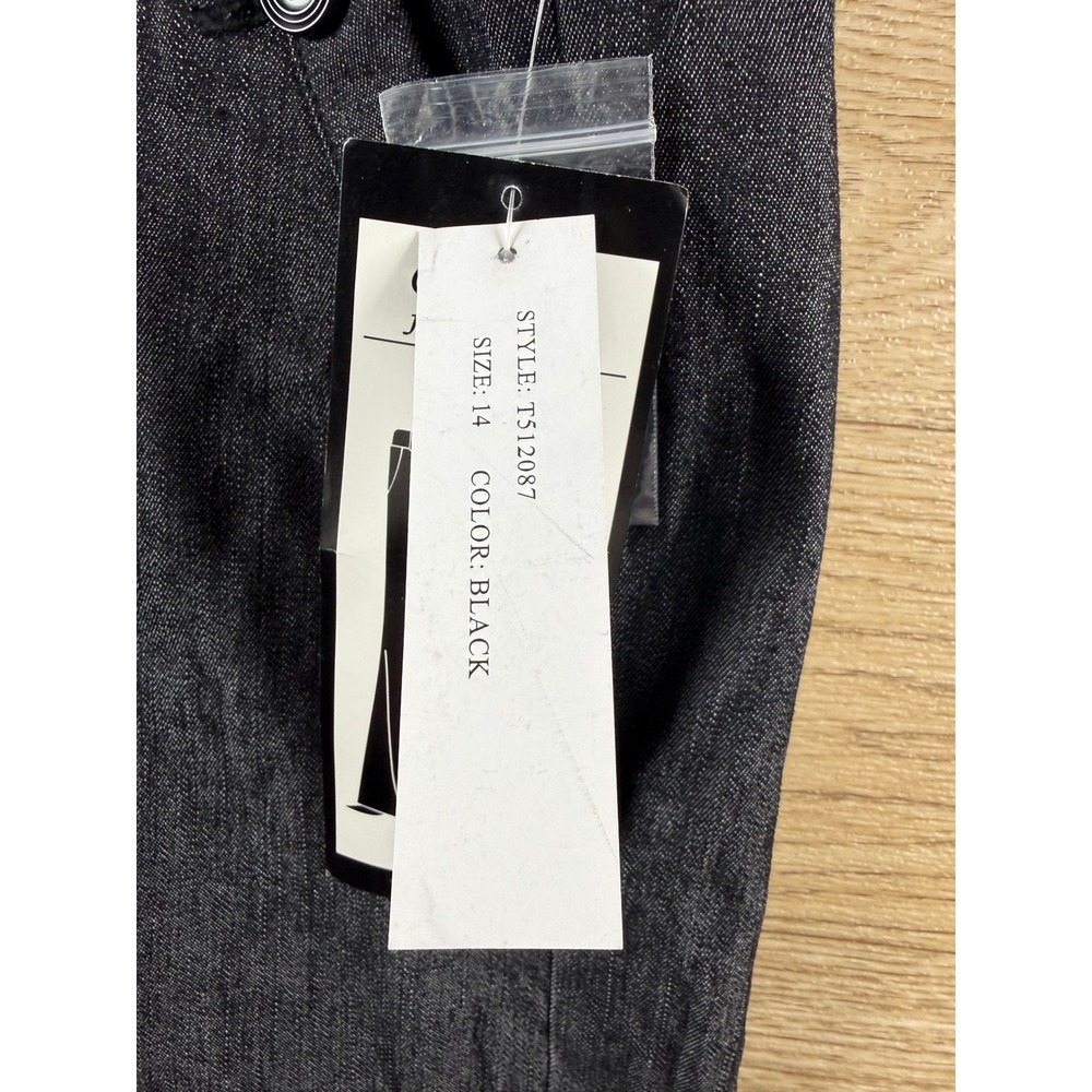 Sandro Paris Tailored Wide Leg Pants Black/Gray‎ Size 14 NWT Chic Minimal - Picture 4 of 8